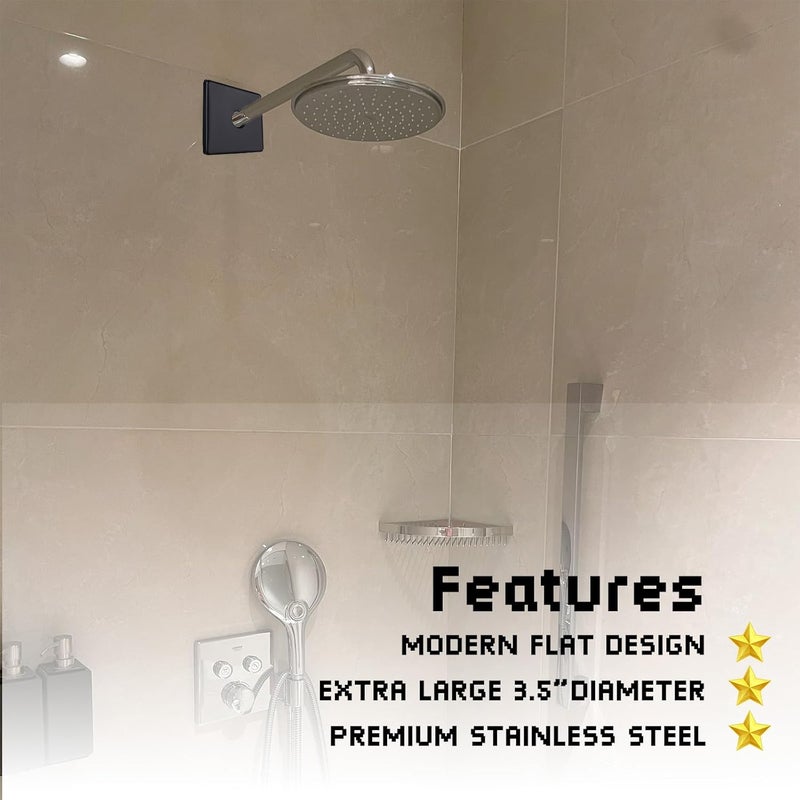 Qulkws 3.5 Inch Large Shower Arm Flange Square Plumbing Cover Plates Square Shower Flange Cover Escutcheon Covers Plate Escutcheon Covers Plate for Showers Head Arms (Matte Black) - Image 4
